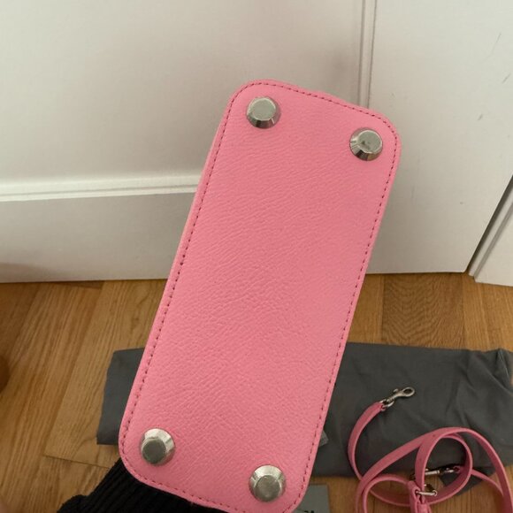 NWT Balenciaga Ville Handbag + Shoulder Bag In Violet Pink Inlaid Logo - Picture 11 of 16